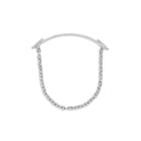 ID Bar Bracelet | 50mm Wide - 7mm Height | Pave Detail | White Gold