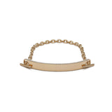 ID Bar Bracelet | 50mm Wide - 7mm Height | Pave Detail | Yellow Gold