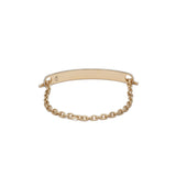 ID Bar Bracelet | 50mm Wide - 7mm Height | Pave Detail | Yellow Gold