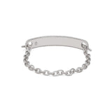 ID Bar Bracelet | 50mm Wide - 9mm Height | Pave Detail | White Gold