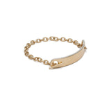 ID Bar Bracelet | 50mm Wide - 9mm Height | Pave Detail | Yellow Gold