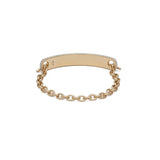 ID Bar Bracelet | 50mm Wide - 9mm Height | Pave Detail | Yellow Gold