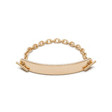 ID Bar Bracelet | 70mm Wide - 11mm Height | Pave Detail | Yellow Gold