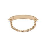 ID Bar Bracelet | 70mm Wide - 11mm Height | Pave Detail | Yellow Gold