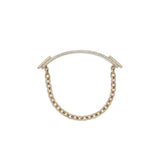 ID Bar Bracelet | 70mm Wide - 11mm Height | Pave Detail | Yellow Gold