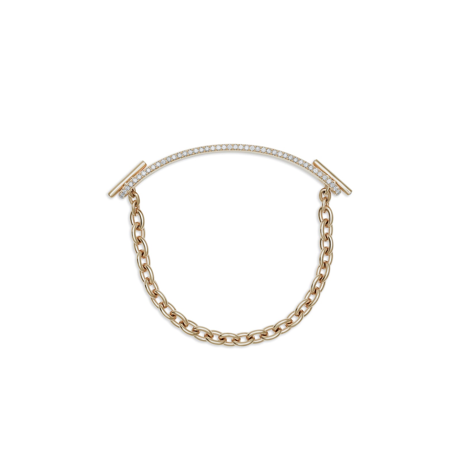 ID Bar Bracelet | 70mm Wide - 11mm Height | Pave Detail | Yellow Gold