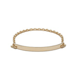 ID Bar Bracelet | 70mm Wide - 5mm Height | Pave Detail | Yellow Gold