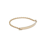 ID Bar Bracelet | 70mm Wide - 5mm Height | Pave Detail | Yellow Gold