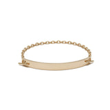 ID Bar Bracelet | 70mm Wide - 7mm Height | Pave Detail | Yellow Gold