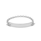 ID Bar Bracelet | 70mm Wide - 9mm Height | Sterling Silver