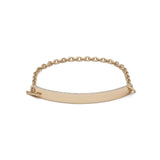 ID Bar Bracelet | 70mm Wide - 9mm Height | Pave Detail | Yellow Gold