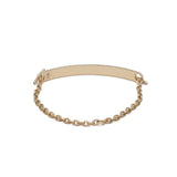 ID Bar Bracelet | 70mm Wide - 9mm Height | Pave Detail | Yellow Gold