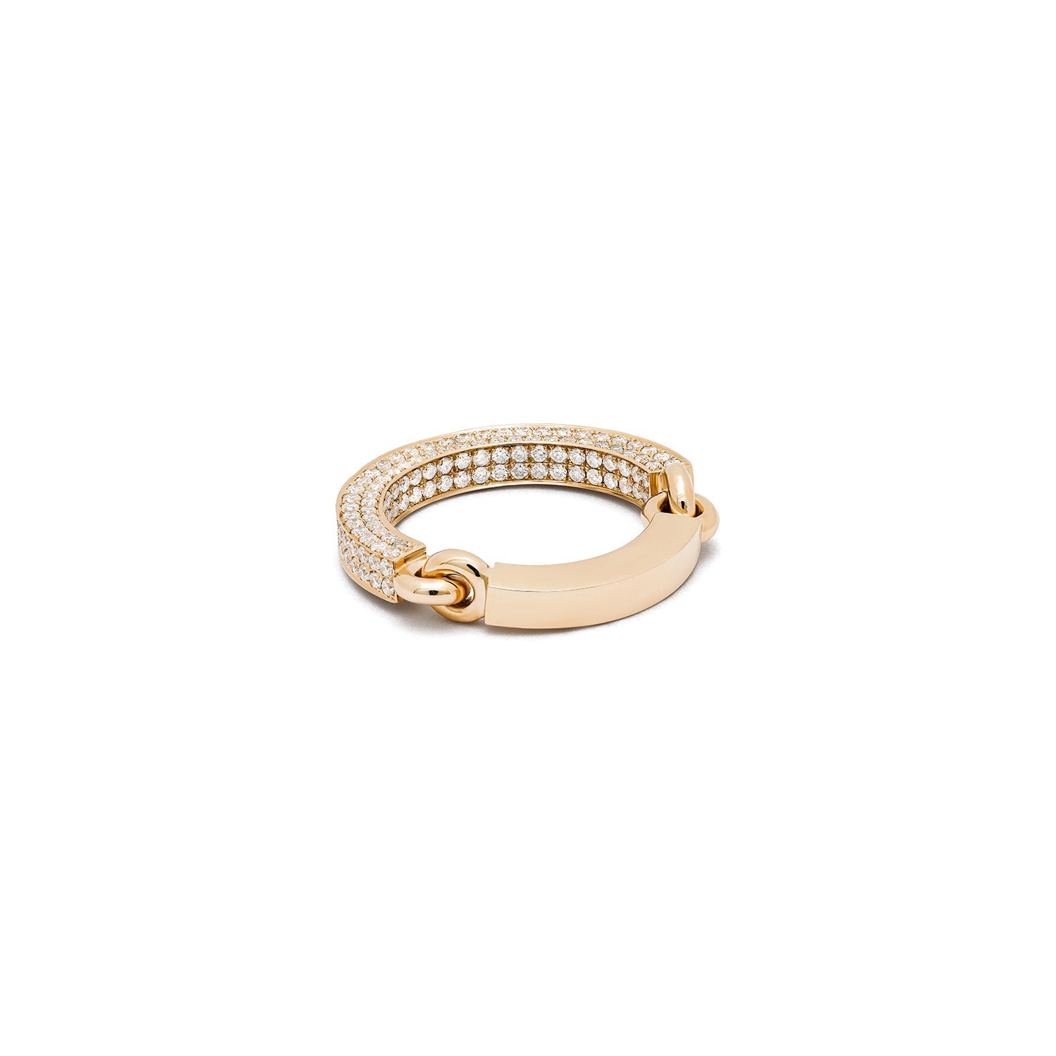 MAOR Two Thirds White Diamond Pave Aphelion Band Ring Yellow Gold