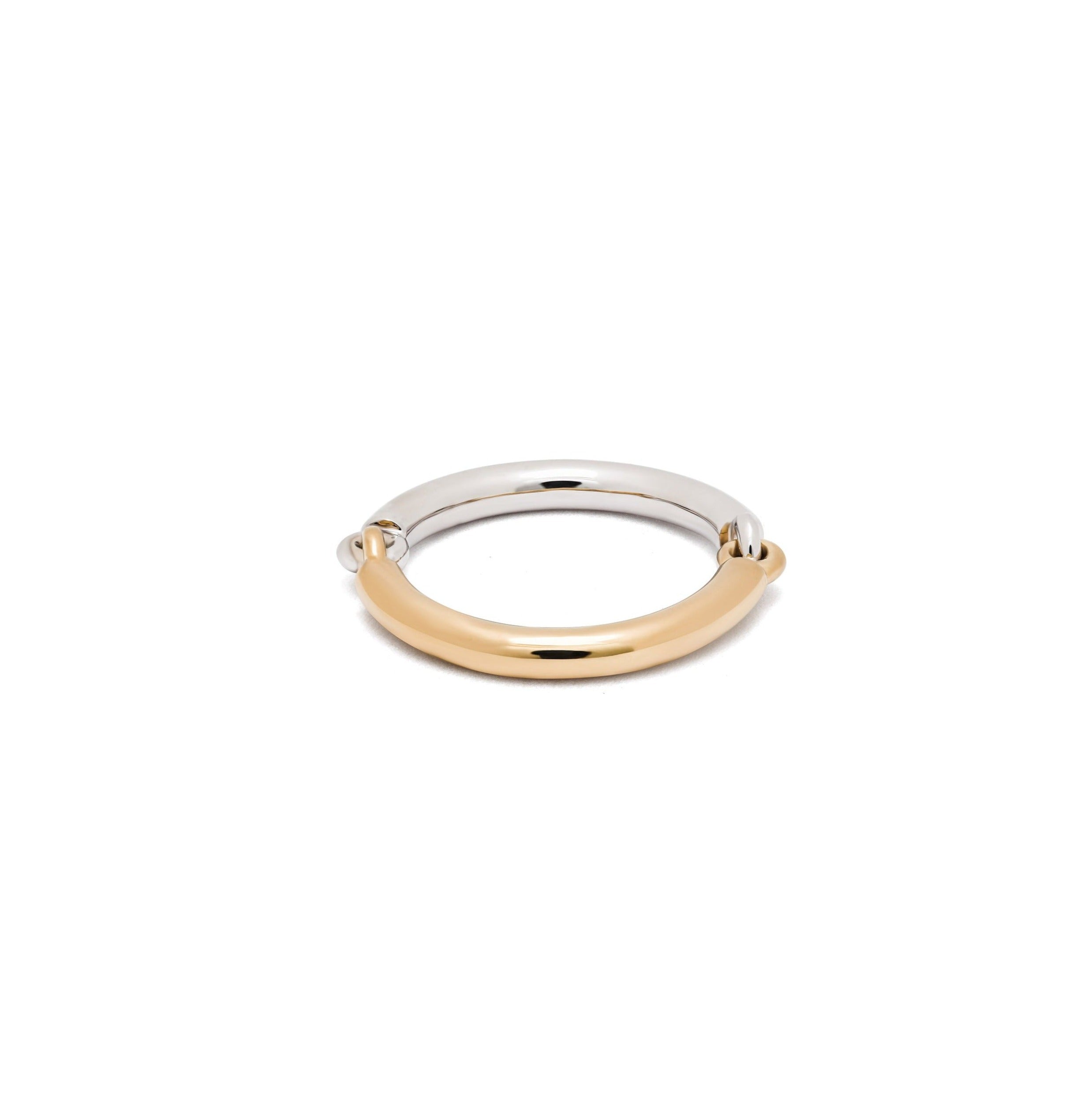 Two Tone Aquila band Ring Yellow Gold White Gold