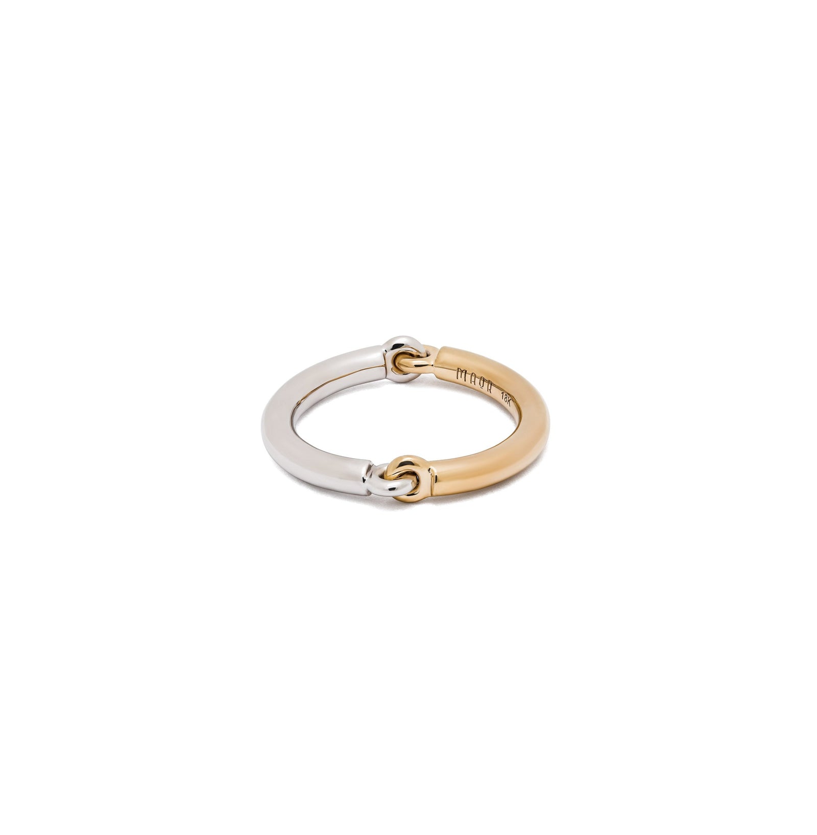 Two Tone Aquila band Ring Yellow Gold White Gold