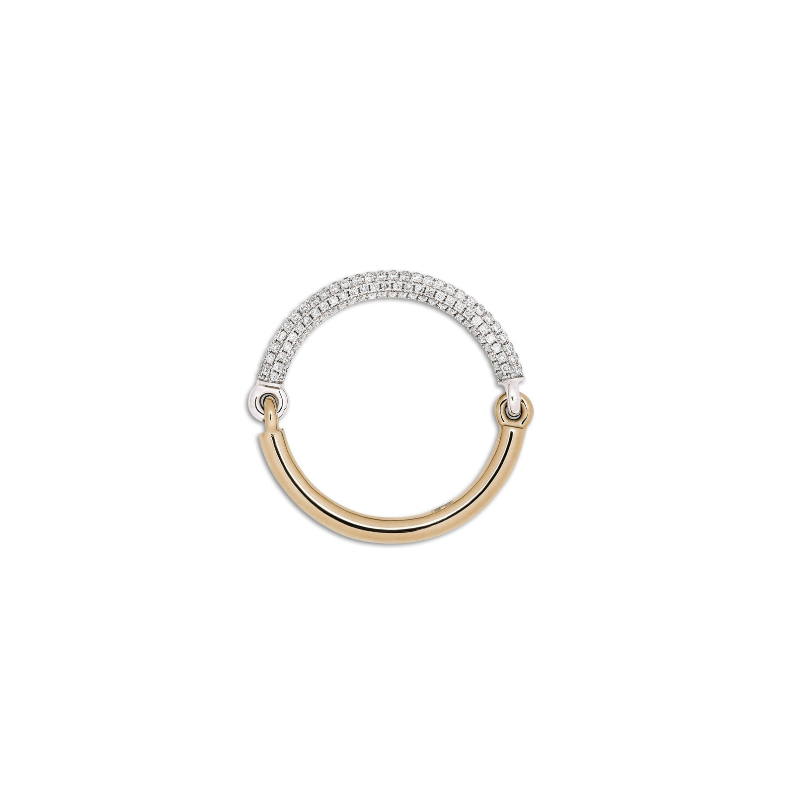 MAOR Aquila hinged band ring with white gold and yellow gold
