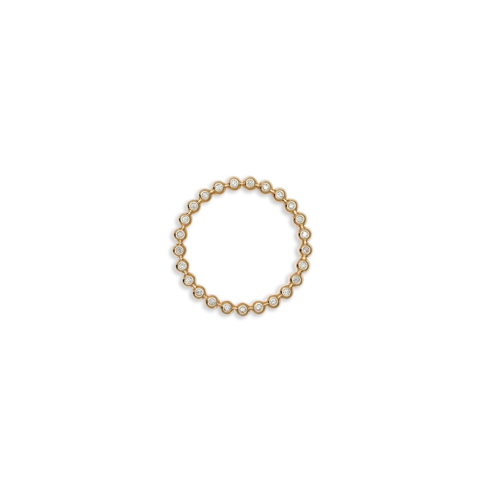 Capsule Ring | 7mm | Pave Detail | Yellow Gold
