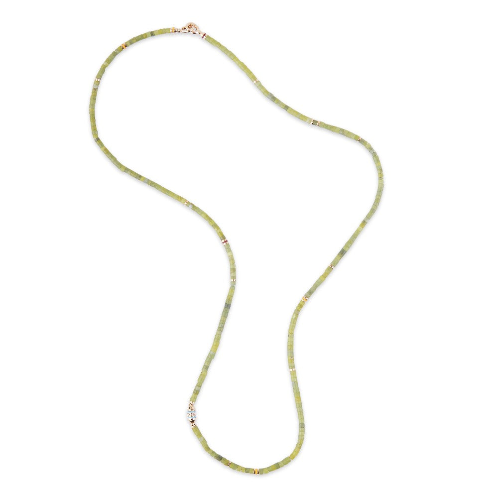 MAOR MCohen collection Cherish necklace Afgan Jade and Yellow gold