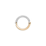 Two Tone Half Pave Circinus Ring Yellow Gold- MAOR