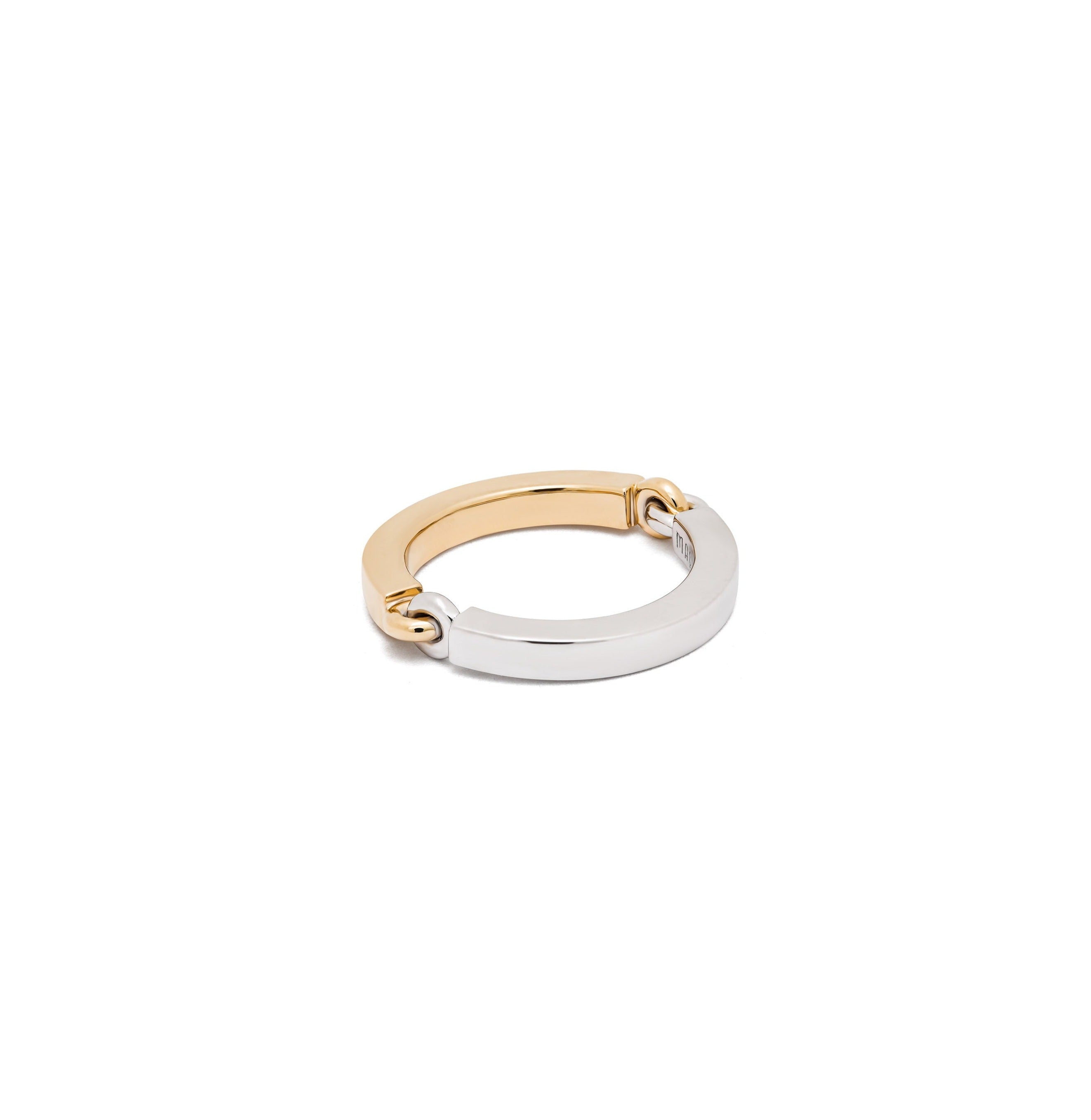 Two Tone Circinus band Ring Yellow Gold White Gold