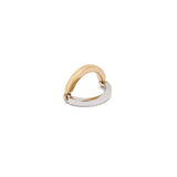 Two Tone Circinus band Ring Yellow Gold White Gold