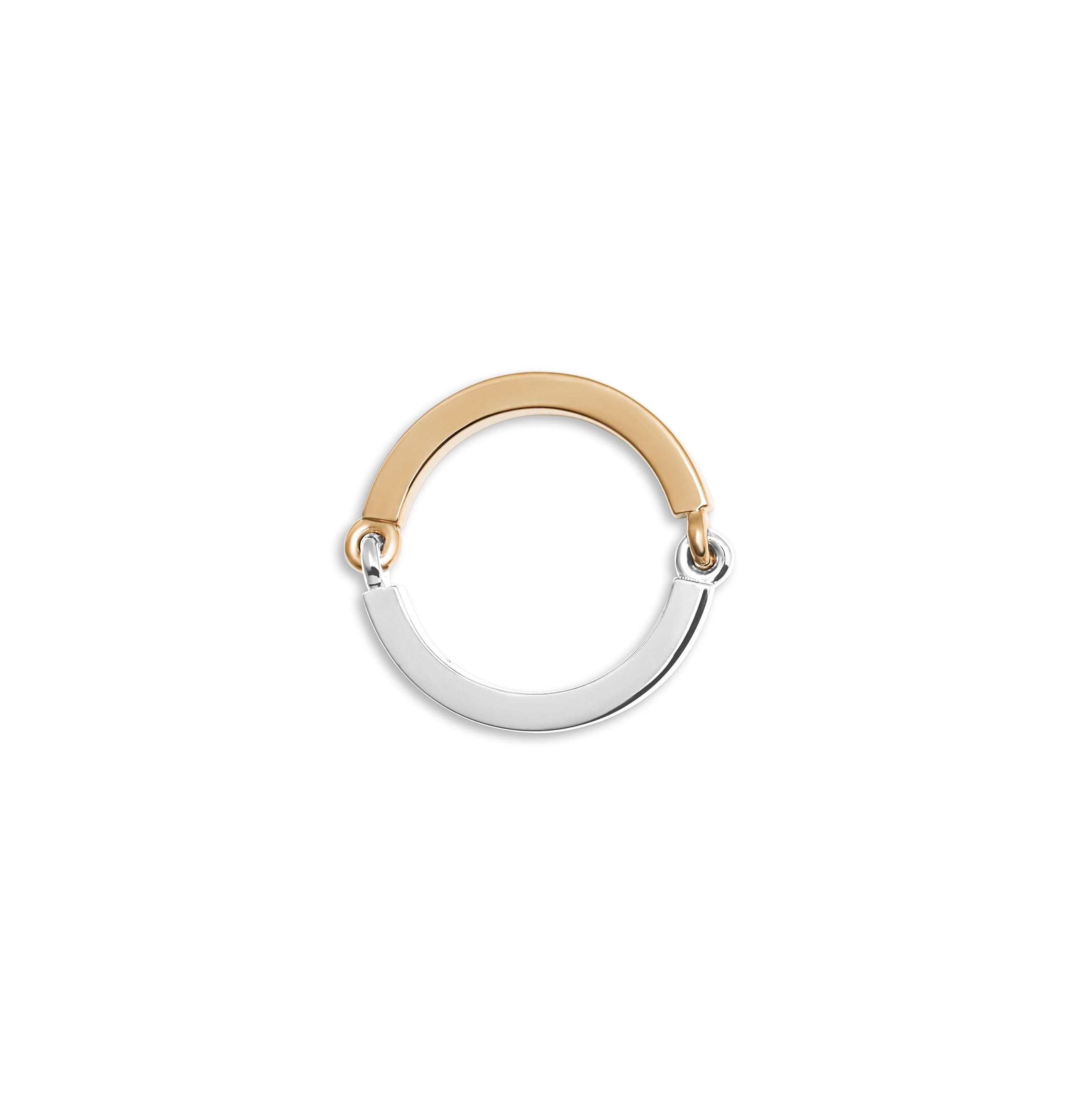 Two Tone Circinus band Ring Yellow Gold White Gold