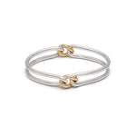 Two Tone Unity Bangle 3M Bracelet Sterling Silver Yellow Gold- MAOR