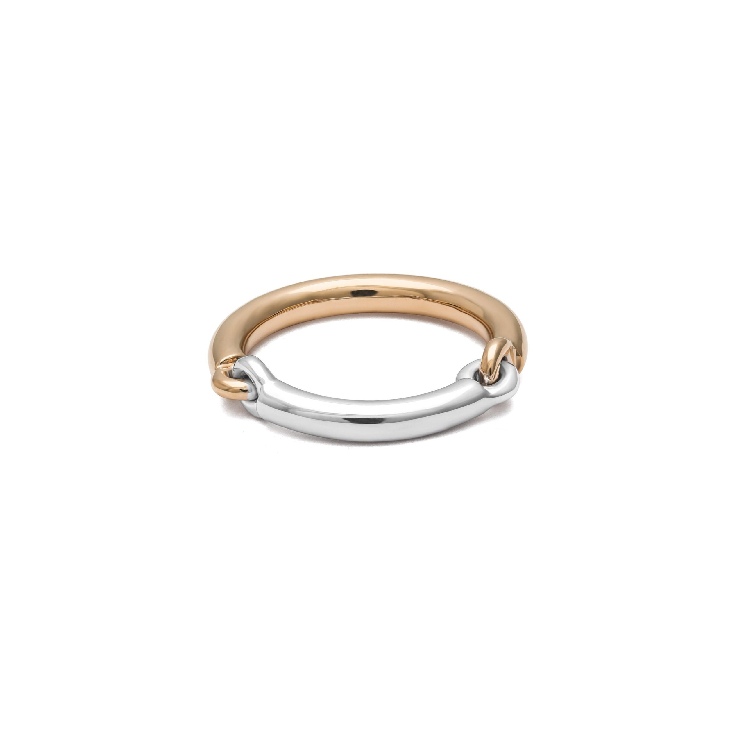 Two Tone Equinox Ring Yellow Gold White Gold- MAOR