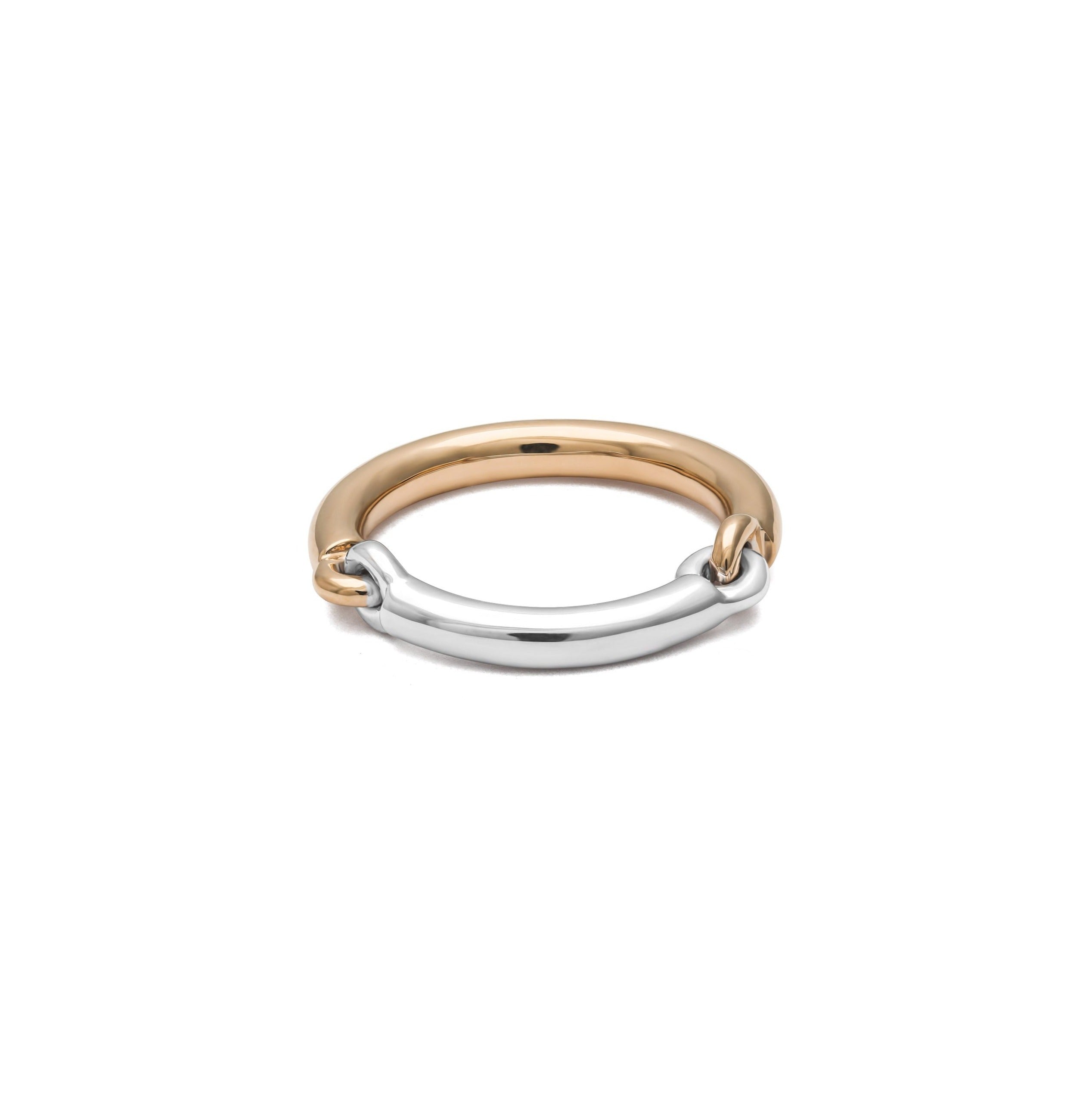 Two Tone Equinox Ring Yellow Gold White Gold- MAOR