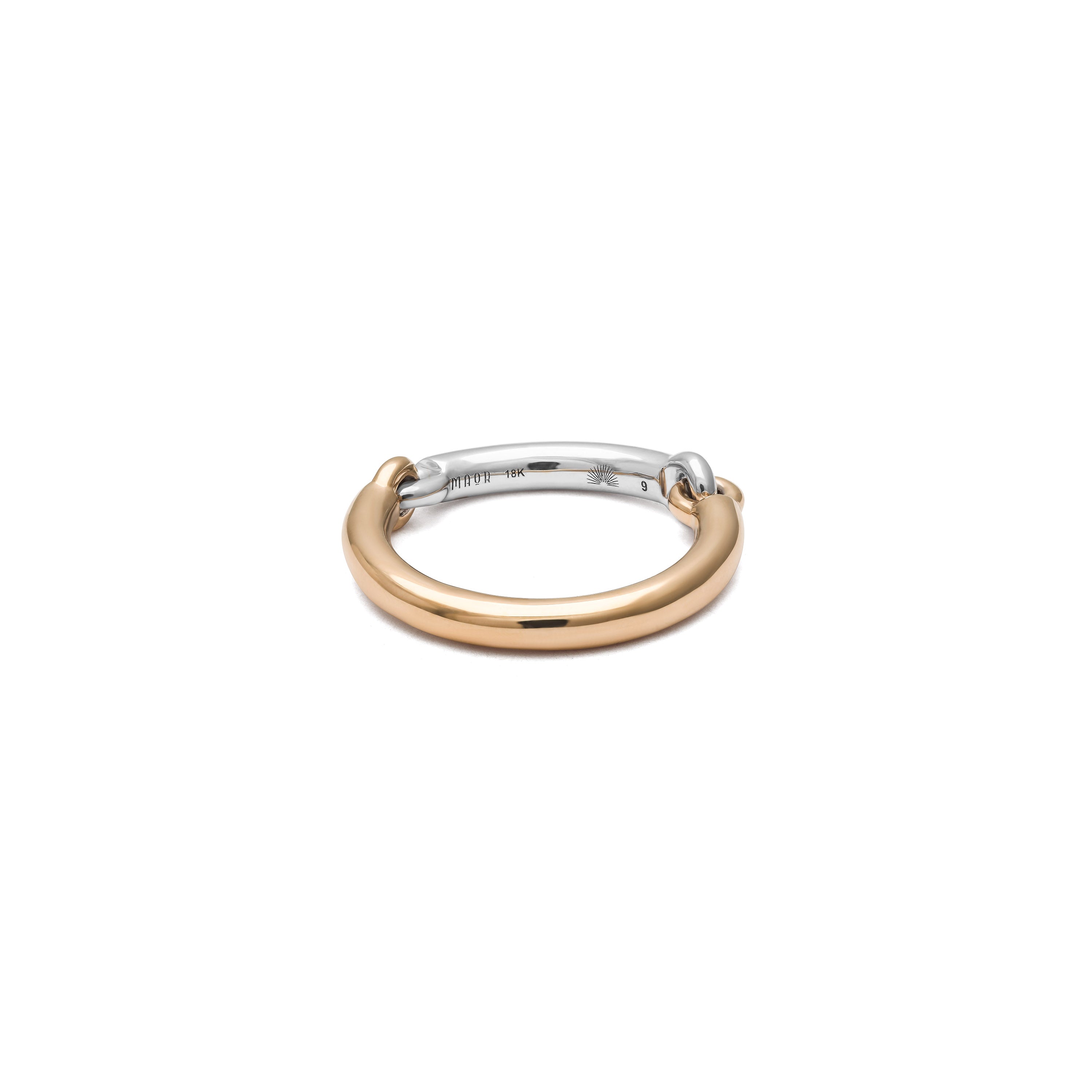 Two Tone Equinox Ring Yellow Gold White Gold- MAOR