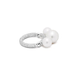 Equinox Pearl Ring | Full Pave I White Gold