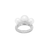 Equinox Pearl Ring | Full Pave I White Gold