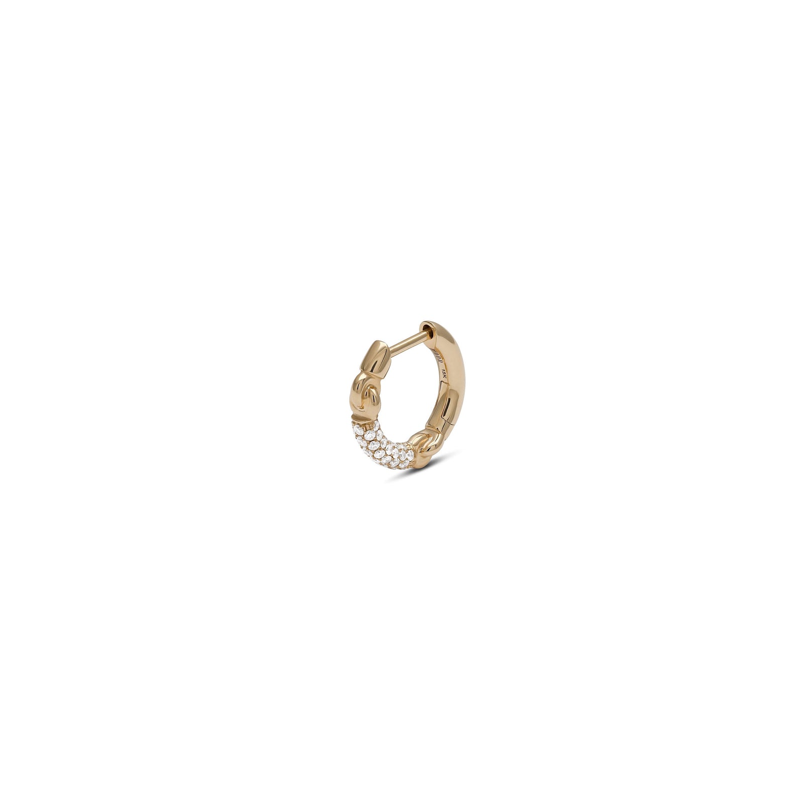 Equinox Single Earring | 14mm | 1/3 Pave I Yellow Gold