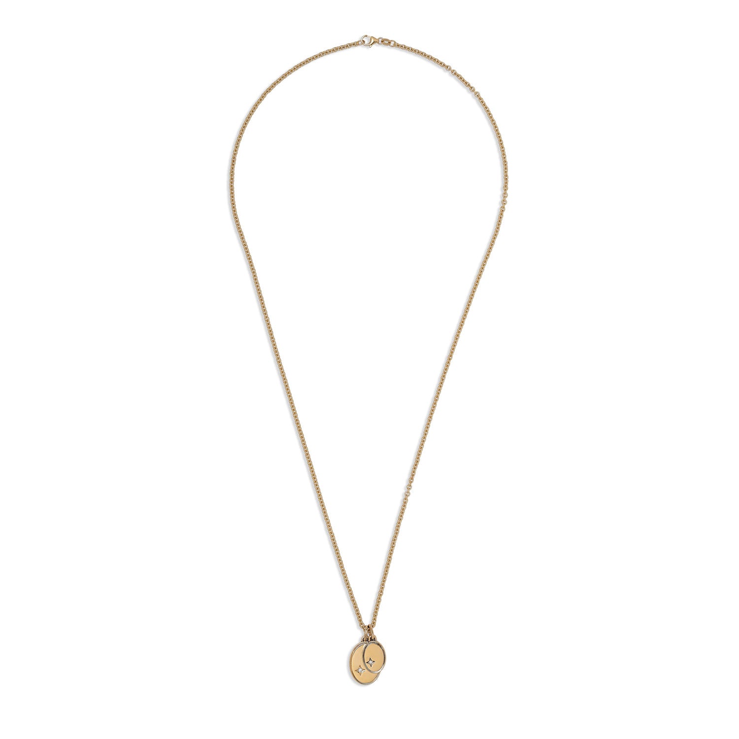 Gudo Oval Necklace | Pave Detail Yellow Gold