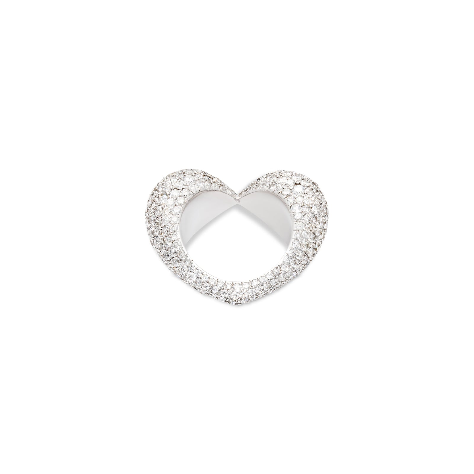 Heart Ring | Full Pave I White Gold