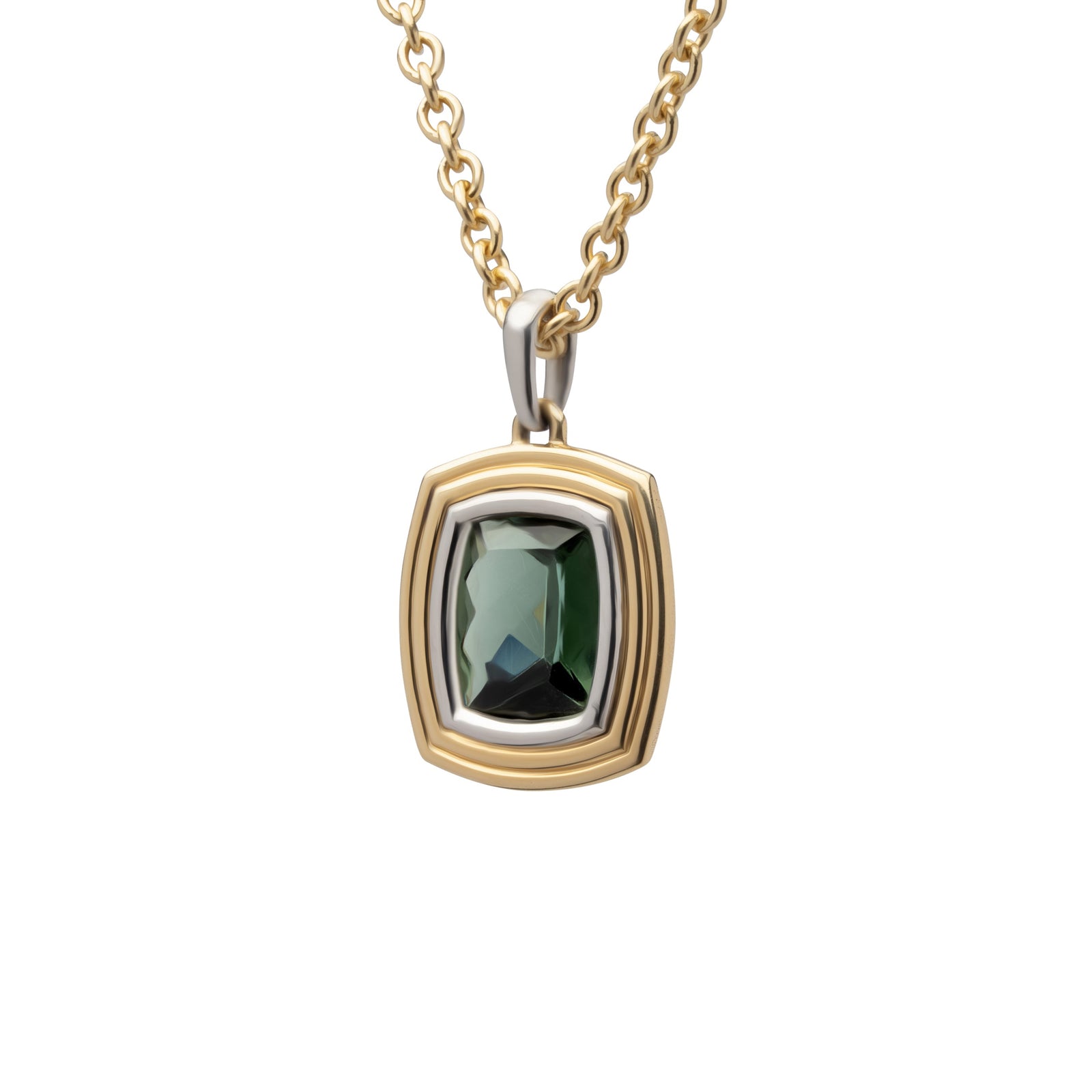 Equinox Necklace | Green Tourmaline I Mixed Metal