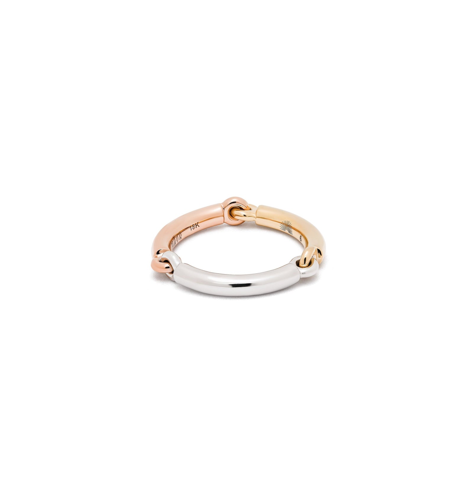 MAOR Trio Lyra Band Ring Yellow Gold White Gold Rose Gold