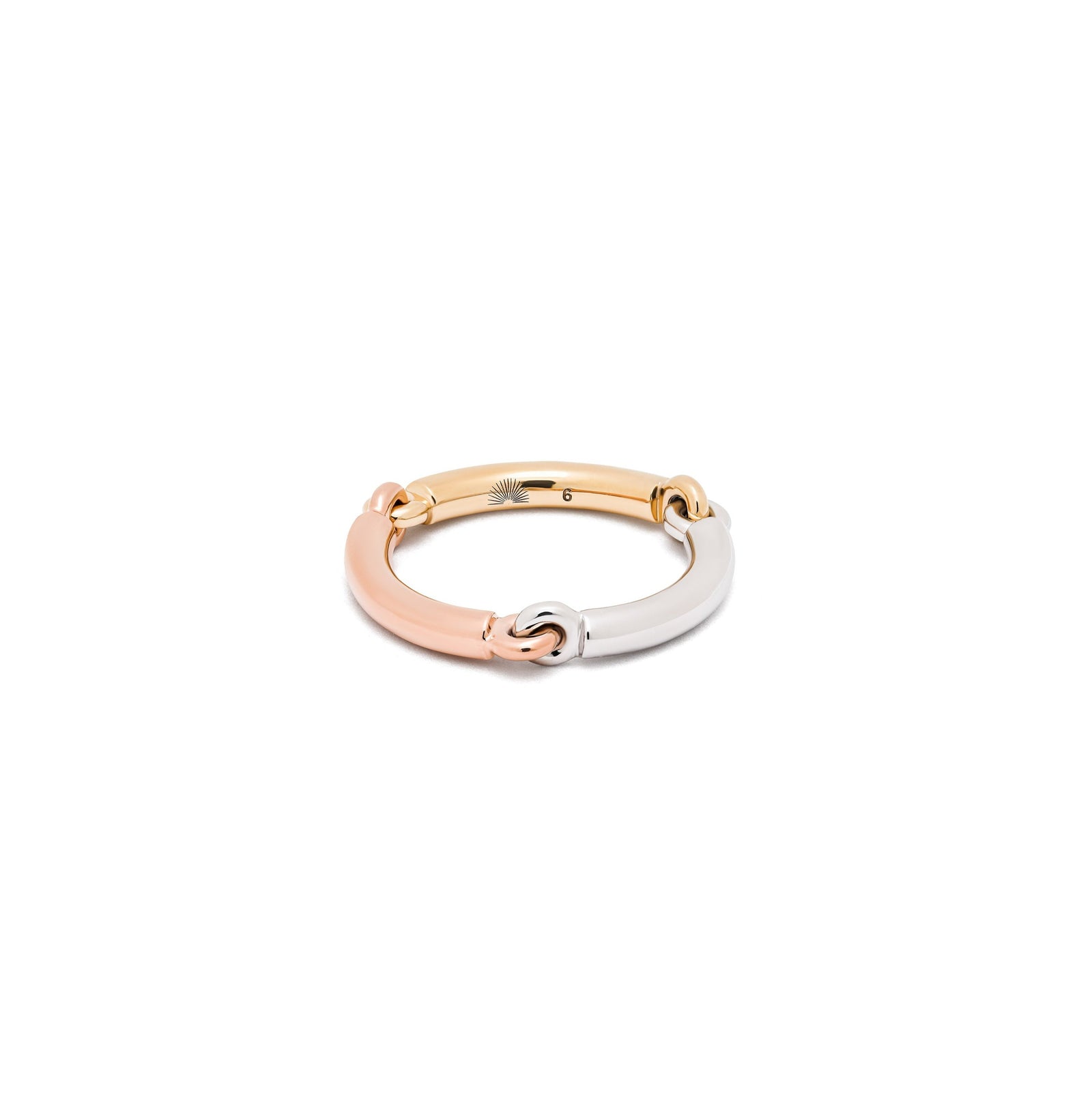MAOR Trio Lyra Band Ring Yellow Gold White Gold Rose Gold