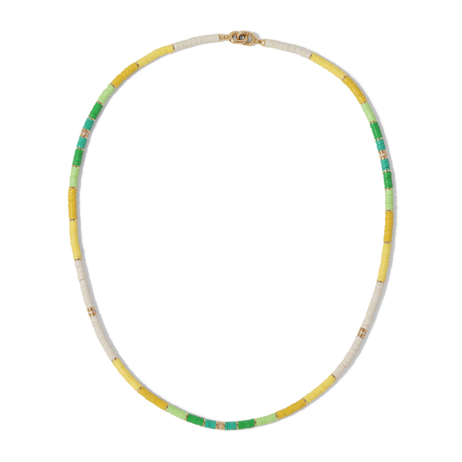 Mini Rizon Necklace/Bracelet | Green Pattern | Yellow Gold