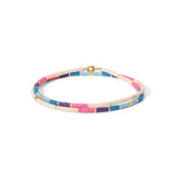 Mini Rizon Necklace/Bracelet | Pink Pattern | Yellow Gold