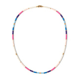 Mini Rizon Necklace/Bracelet | Pink Pattern | Yellow Gold