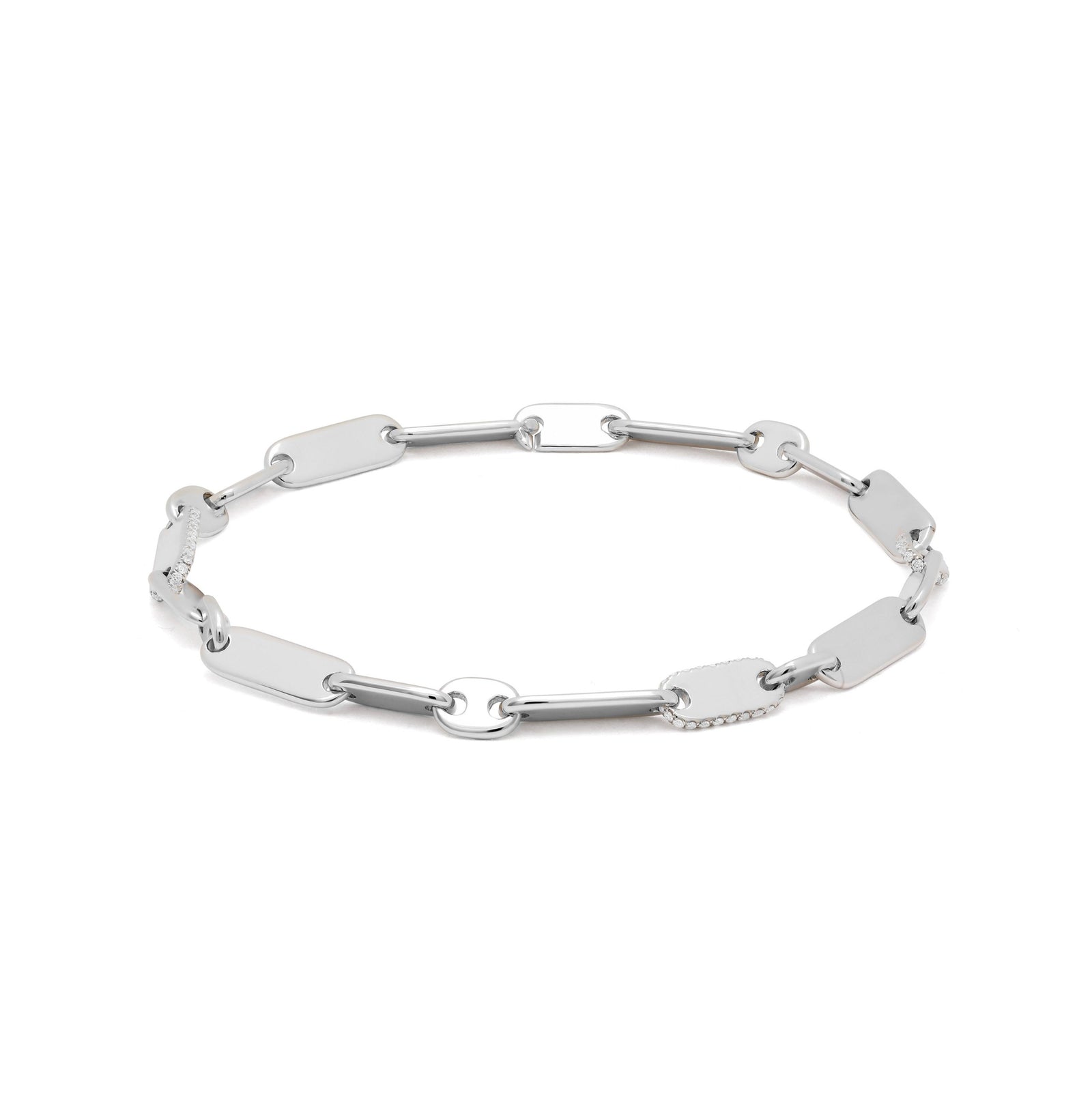 Monolinka Bracelet | 5mm | Edge Pave I Sterling Silver