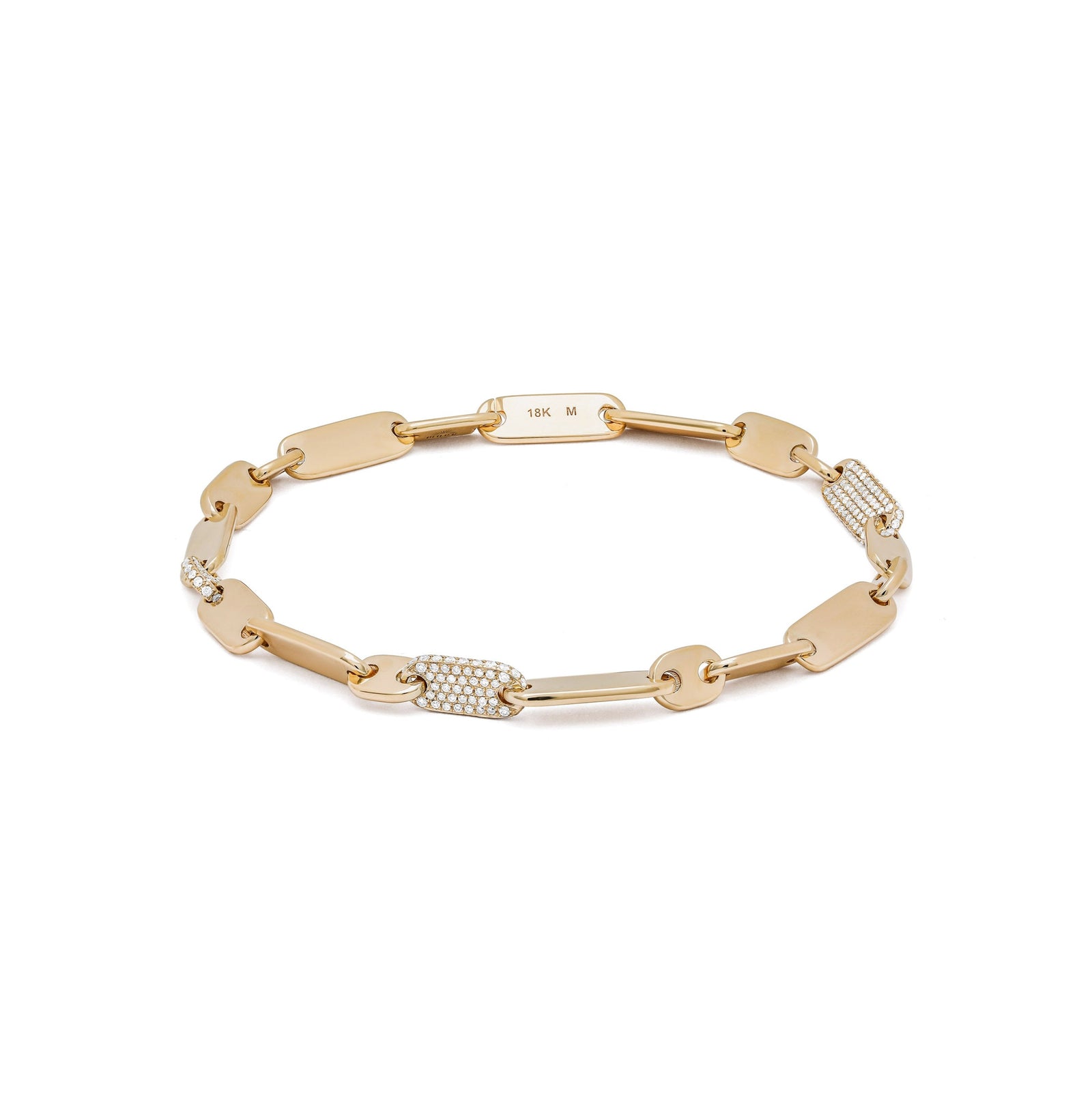 Monolinka Bracelet | 5mm | Pave I Yellow Gold