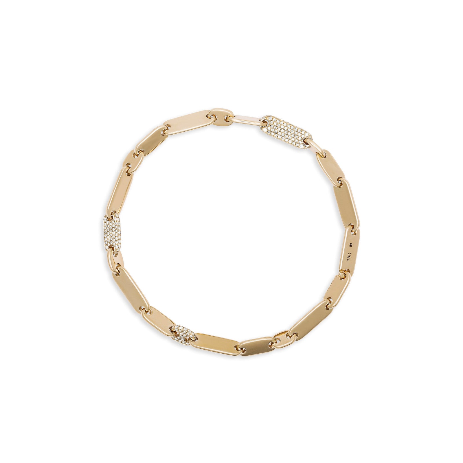 Monolinka Bracelet | 5mm | Pave I Yellow Gold