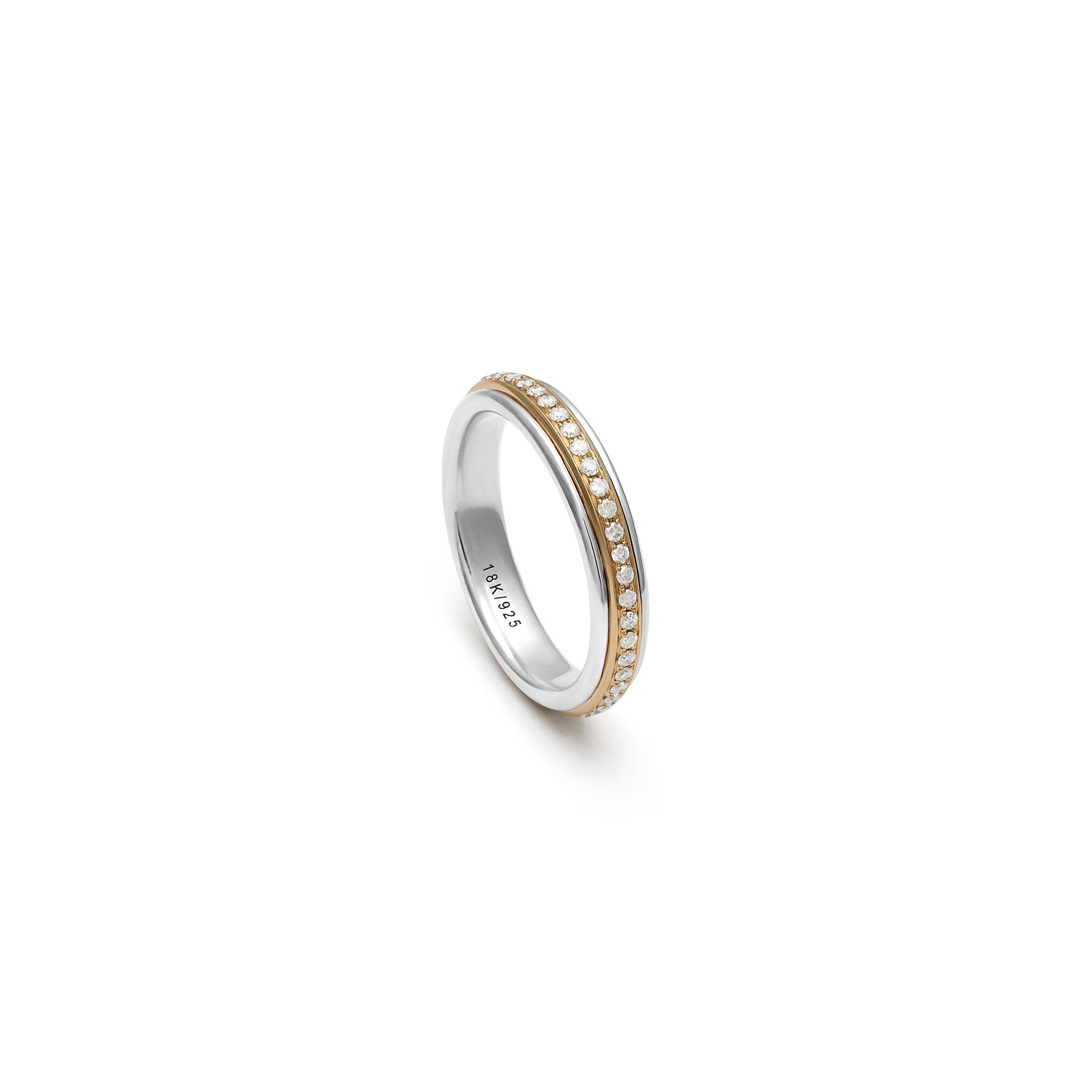Orb Ring | 4.5mm | Pave Detail | Mixed Metal