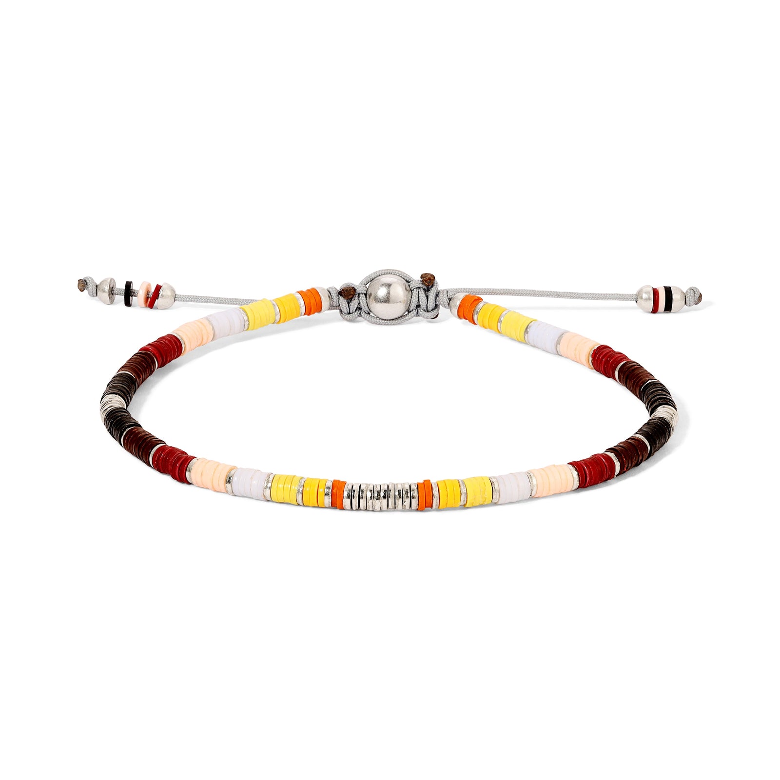 Mini Rizon Bracelet | Brown Pattern | Silver Discs
