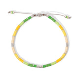 Mini Rizon Bracelet | Green Pattern | Sterling Silver Discs