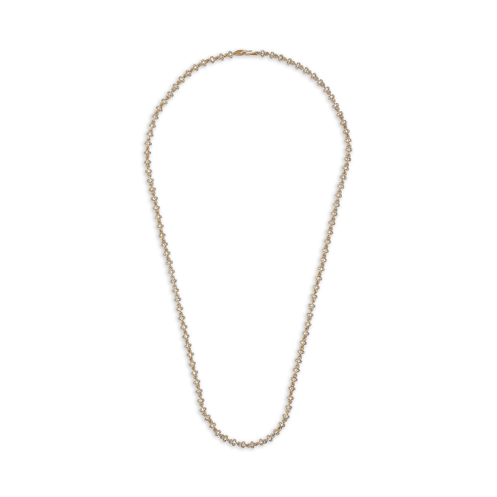 Omni 18" Necklace | 4mm | Full Pave | Yellow Gold