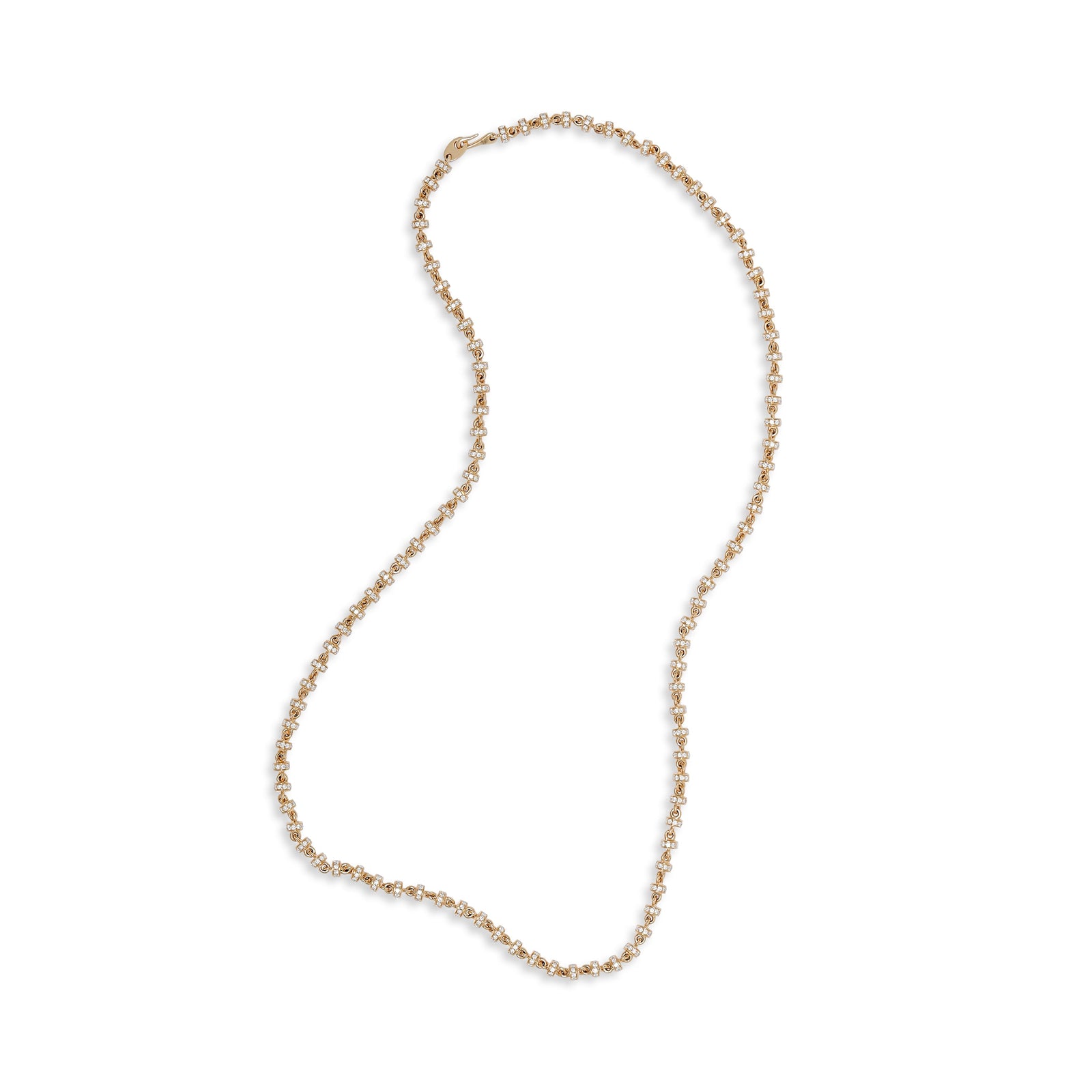 Omni 18" Necklace | 4mm | Full Pave | Yellow Gold