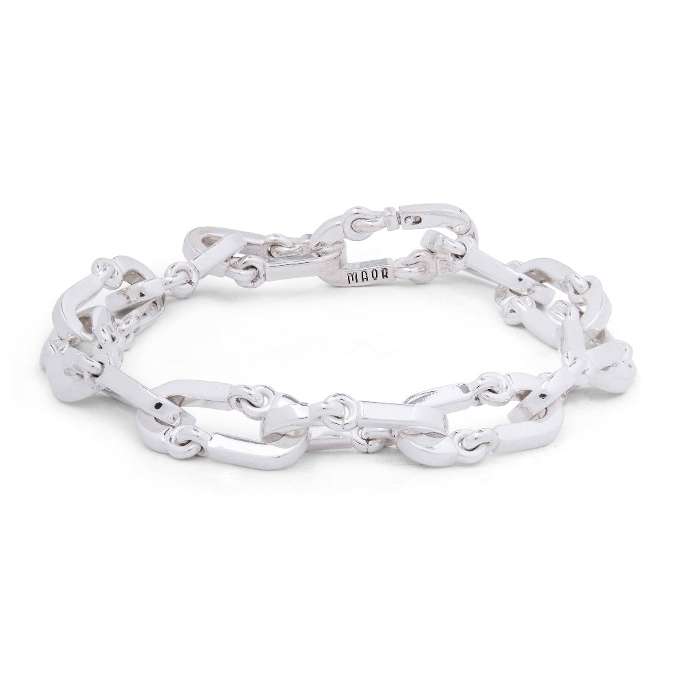 MAOR Perihelion link bracelet in sterling silver